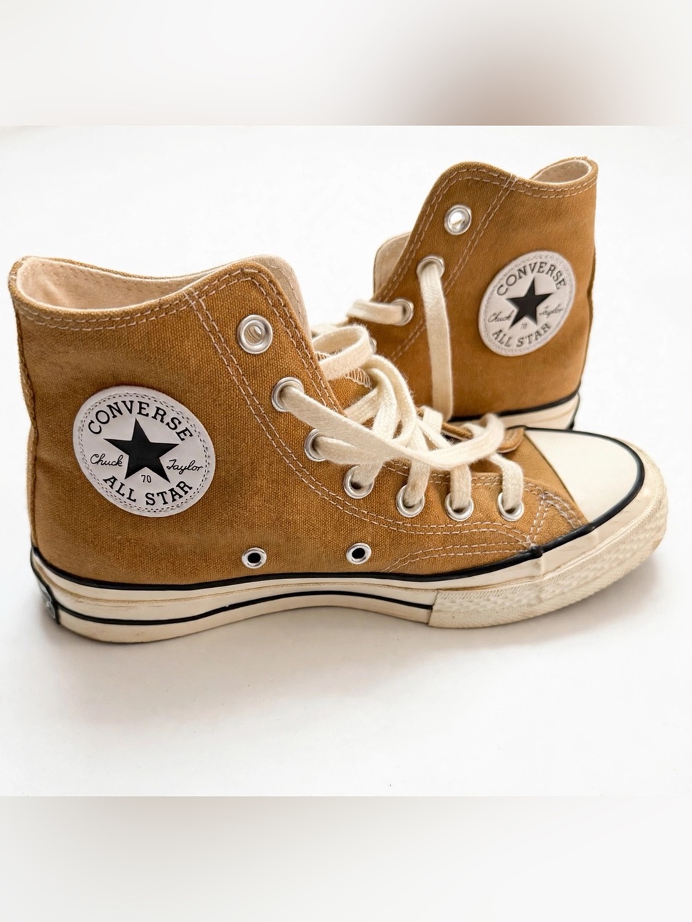 Converse Kids High Top Sneakers in Tan Canvas